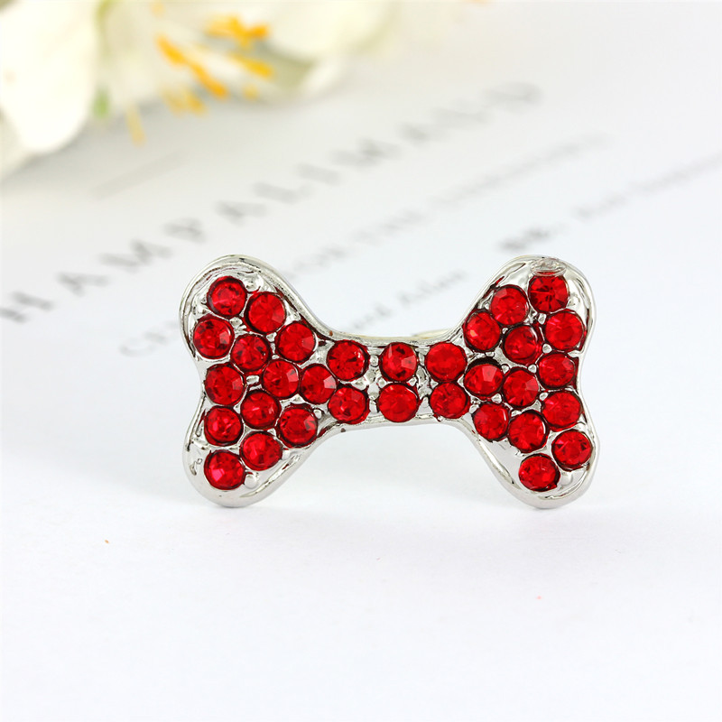 5 Pcs Girl Dog Hair Clips Cute Dog Bone Hairpin Pink Hair Barrettes Rhinestones Dog Hair Pins for Puppy Kitten Pet Party Birthday Hair Grooming Access