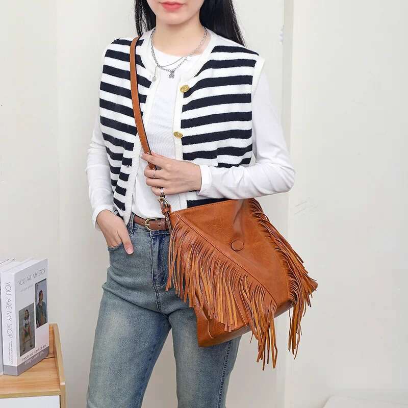 Long Tassels Women Handbag Large Capacity Shoulder Bags For Ladies Hand Bag Soft PU Casual Messenger Bags Travel Tote
