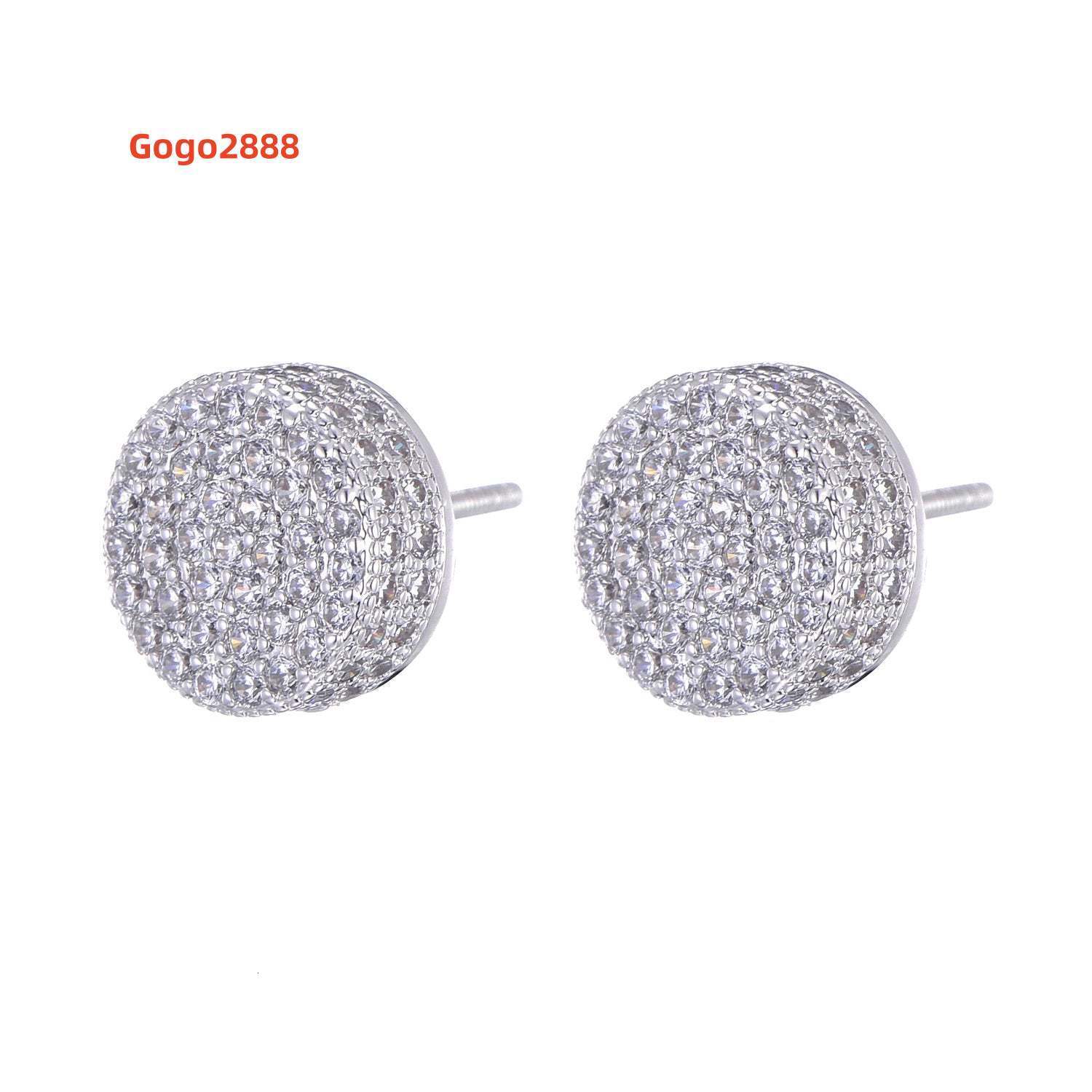 New Fine Jewelry HipHop Iced Out Moissanite Diamond Yellow Gold Color 925 Sterling Silver VVS Moissanite Stud Earring for Unisex