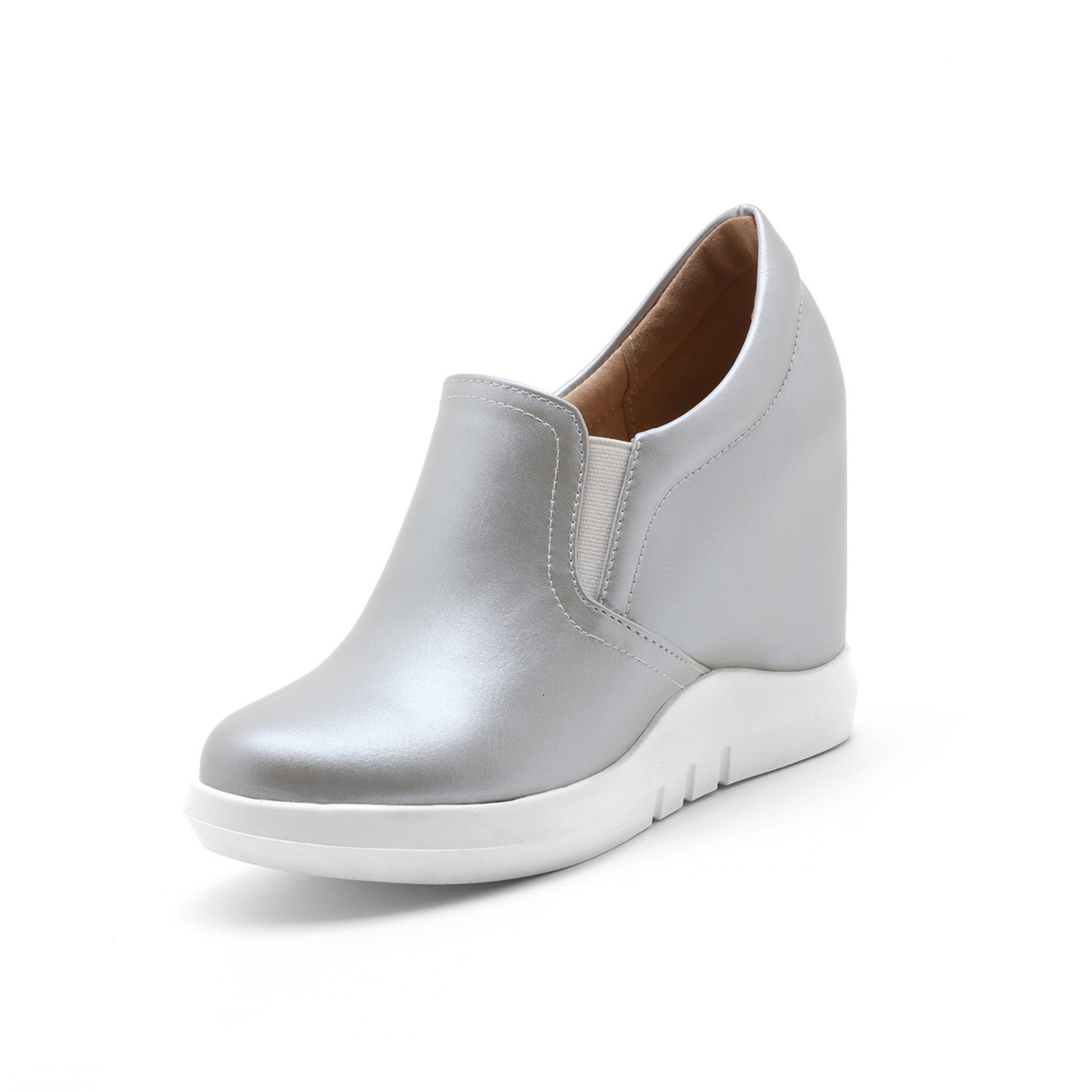 Hidden Platform Wedges Sneakers Women Spring Autumn Casual Shoes On Platform Comfort Wedge Heels Red White Sneaker Female 241213