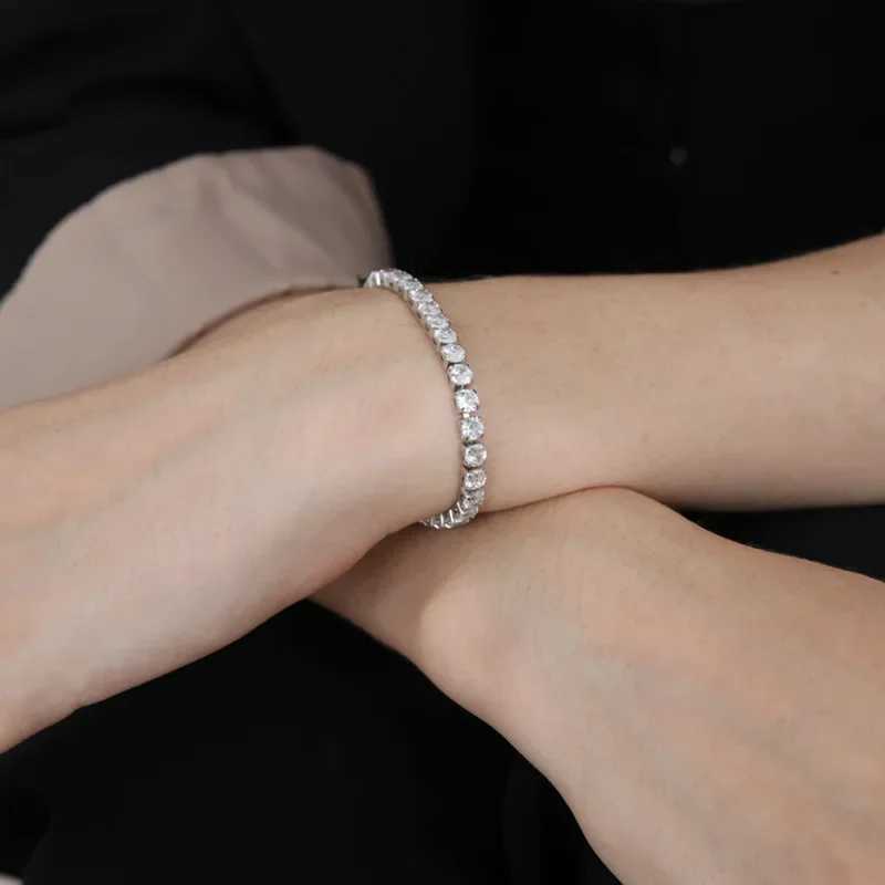 17/19CM Tennis Bracelet Cubic Zirconia Iced Out Crystal Chain Bracelet for Women Luxury Men Bracelet Chain Homme Jewelry Gifts XJ250707