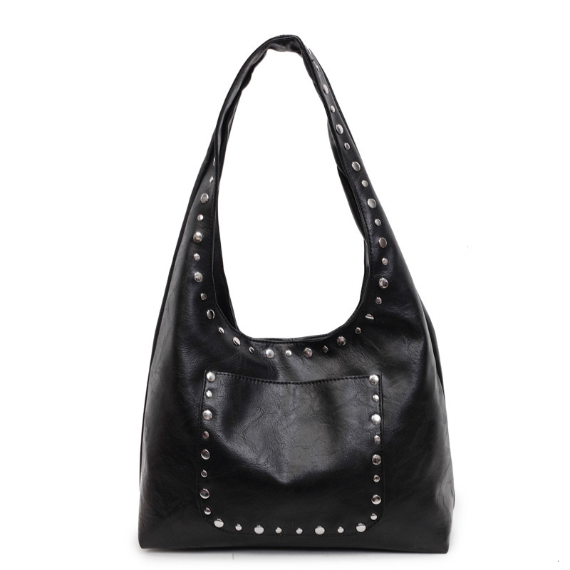 Rivet Handheld Small Women's 2025 Summer New Large Capacity Shoulder Internet Red Trendy Underarm Bag