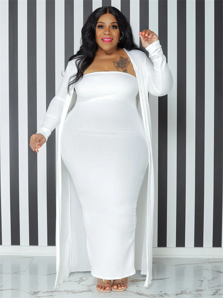 Wmstar Plus size dress set 2piece long skirt jacket sexy matching autumn clothing wholesale direct 250506