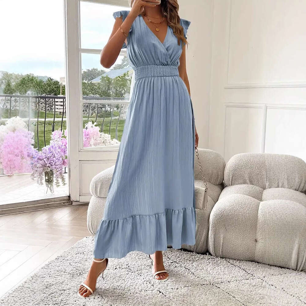 Women Clothes Dress New Women S Long Summer Short Sleeved Dress KQ