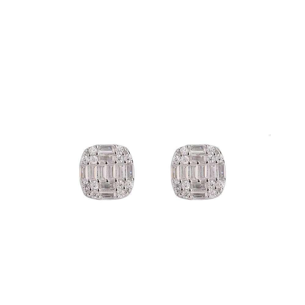 E057 Bling Earrings for Men and Women Hip Hop Jewelry Brass Cubic Zircon Earring