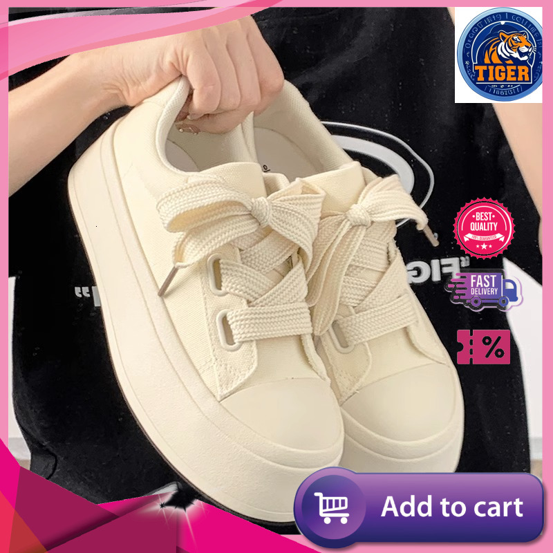 Ddmytiger Thick Soled White Shoes For Women In The Summer Of Fashionable And Casual Board Versatile Student Canvas Instagram Trendy Outdoor Shoes