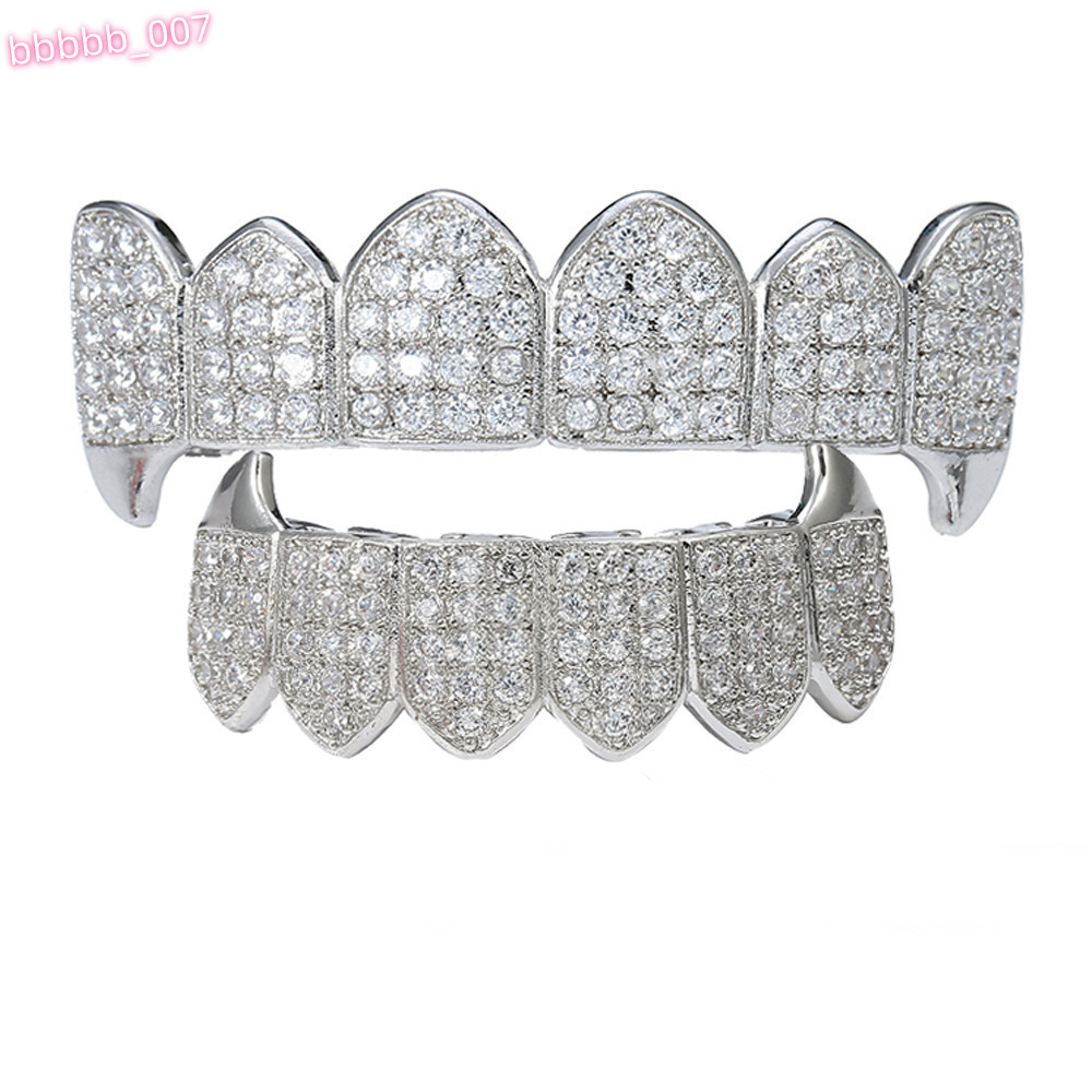 Custom High-Quality Hip Hop Jewelry Teeth 8Top 8Dowm 925 Silver Vvs Diamond Fully Iced Out Perm Cut Moissanite Grillz for Mens