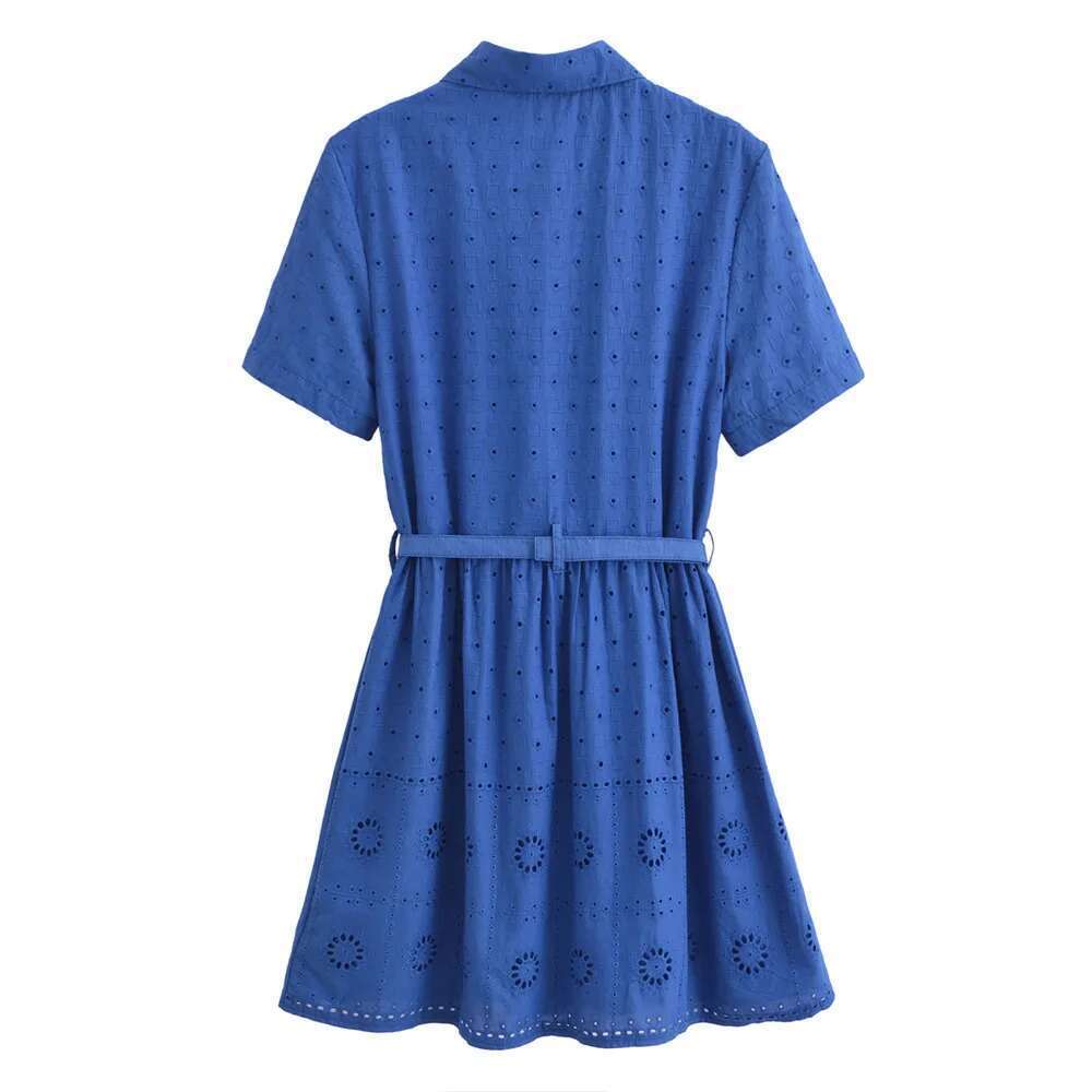 Summer New Fashion Women's Elegant Casual Design Sense European and American Style Embroidered Short Dress