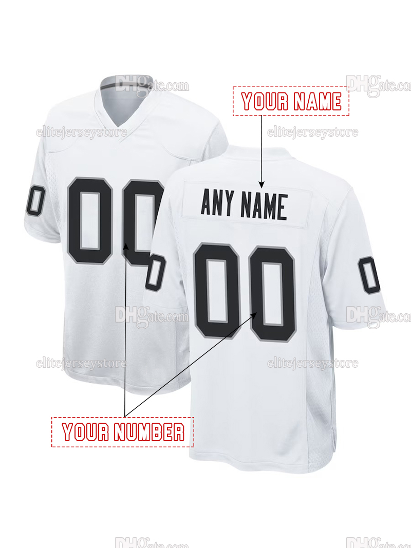 Personalized Custom Football Jersey Ashton Jeanty Maxx Crosby Brock Bowers Men Women Youth Any Name Number Embroidered Letter Number Design Polyester