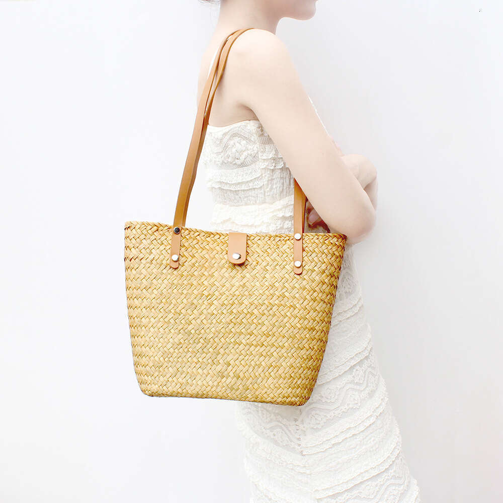 straw bag hand bag Versatile Vacation Style Handbag Insulated Shoulder Straws for Summer Outings