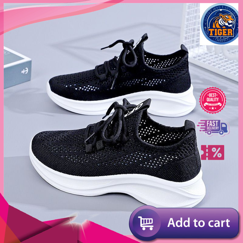 Ddmytiger new summer breathable perforated sports shoes mesh surface casual lightweight shock-absorbing women shoes anti-slip running soft-soled mesh 
