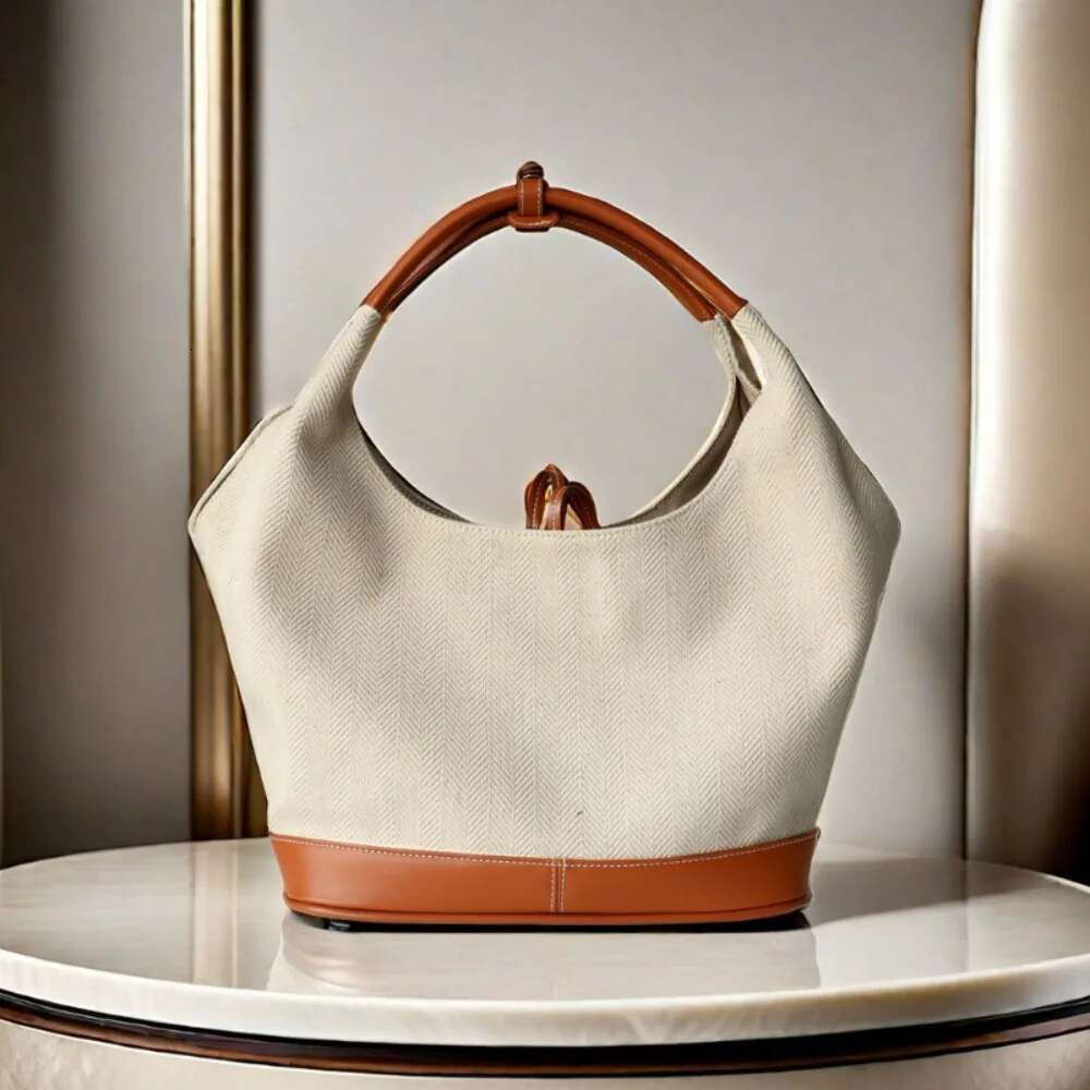 Casual Large Capacity Exposure Simple Canvas Handbags All-Match Patchwork Lazy Shoulder Commuter Practical Women Underarm Bags