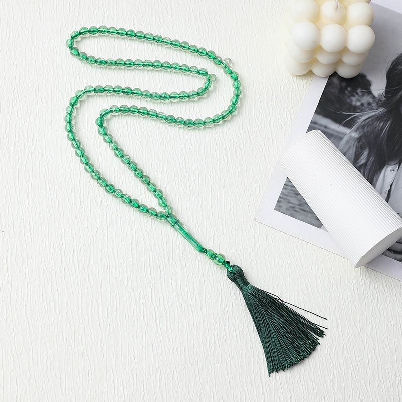 Solid color Muslim prayer bead bracelet for both men and women, crystal bracelet, birthday gift tassel