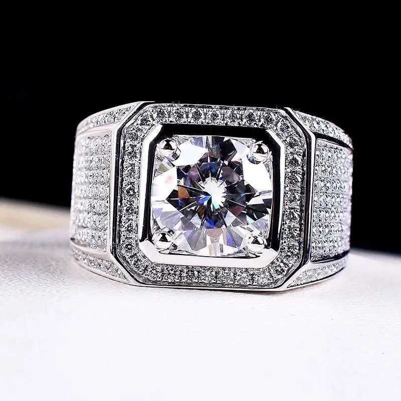 925 Sterling Silver fine big Crystal Rings For Man Women Fashion Party wedding accories designer jewelry Charms couple GiftsXJ250514