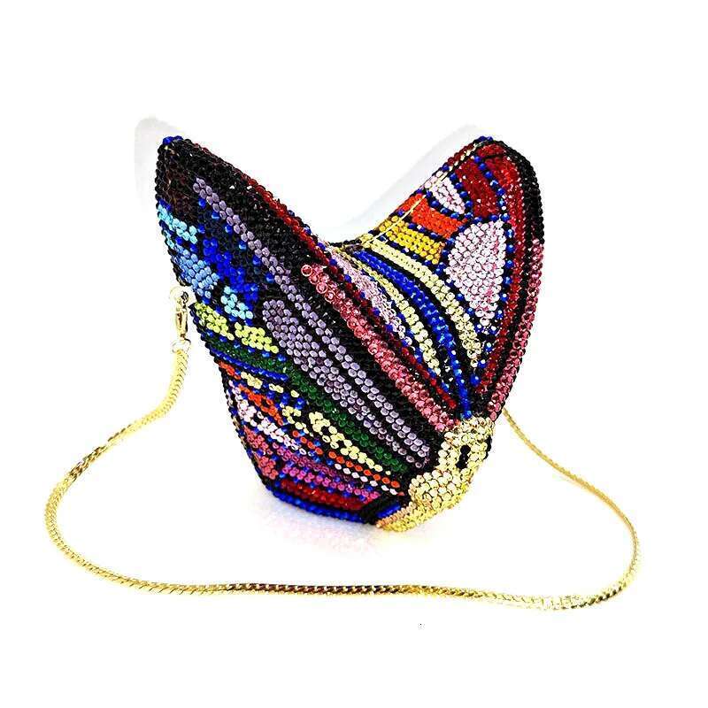 SIZE Elegant SMALL women evening party purses bridal wedding bag vintage butterfly crystal clutches bags
