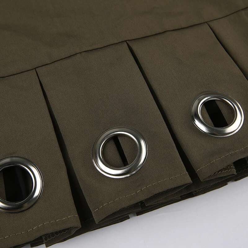 CIBBAR Punk Style Low Rise Mini Skirt With Leather Belt Hot Sexy Super Short Pleated Skirts Women Haruku Clubwear Outfits Y2k