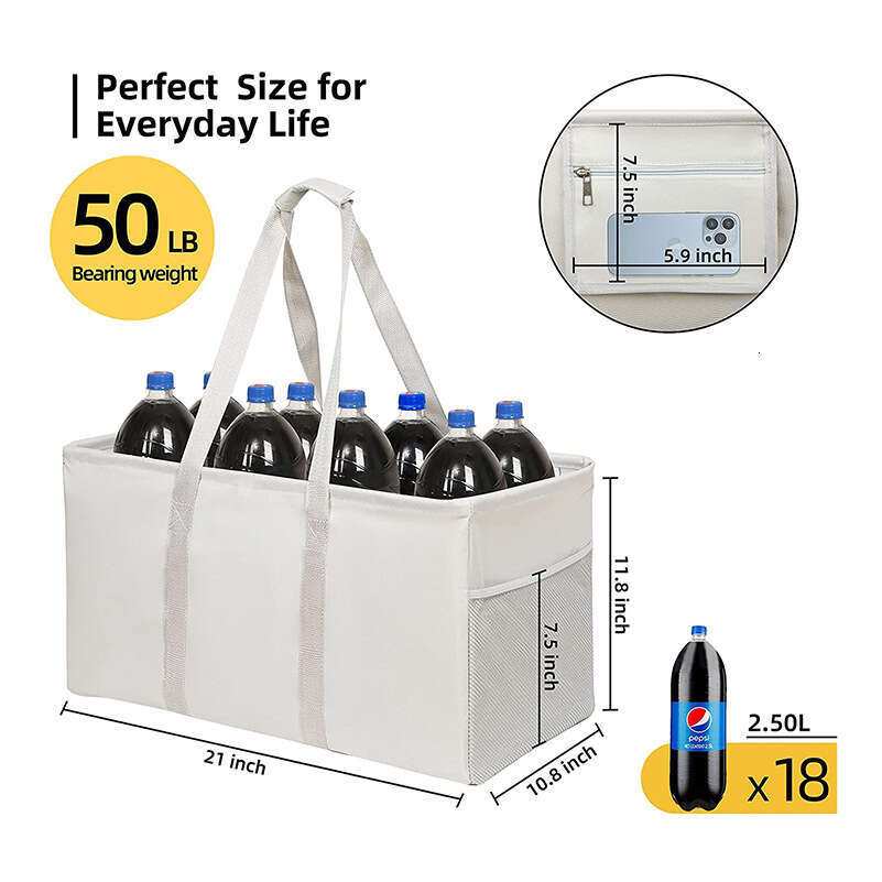 Oxford cloth picnic outdoor spring outing large capacity hand-held foldable storage supermarket shopping basket