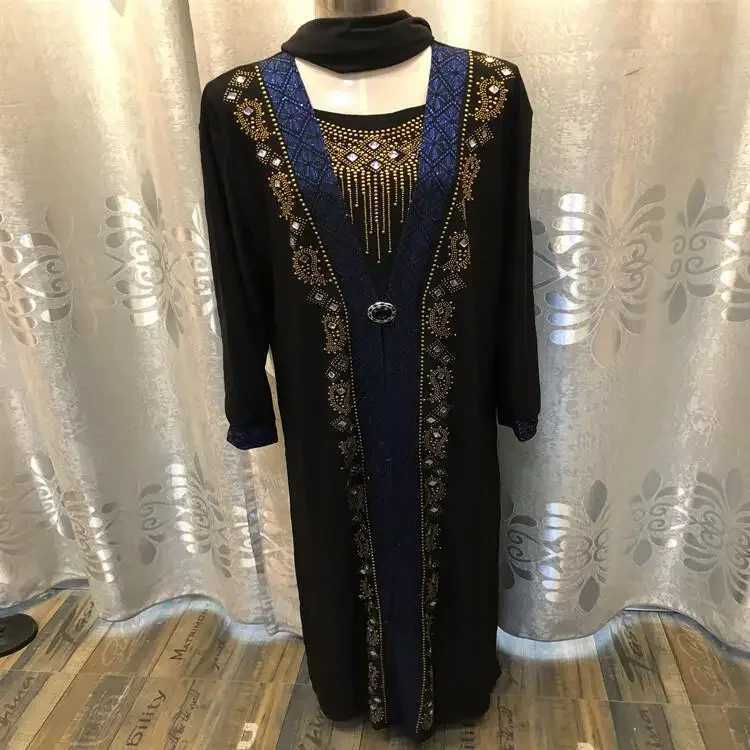 Islamic Abaya Kaftan Dubai Arabic Muslim Hijab Dress Caftan Marocain Eid DressRamadan Elbise Robe Femme Rhinestone Gowns X250514