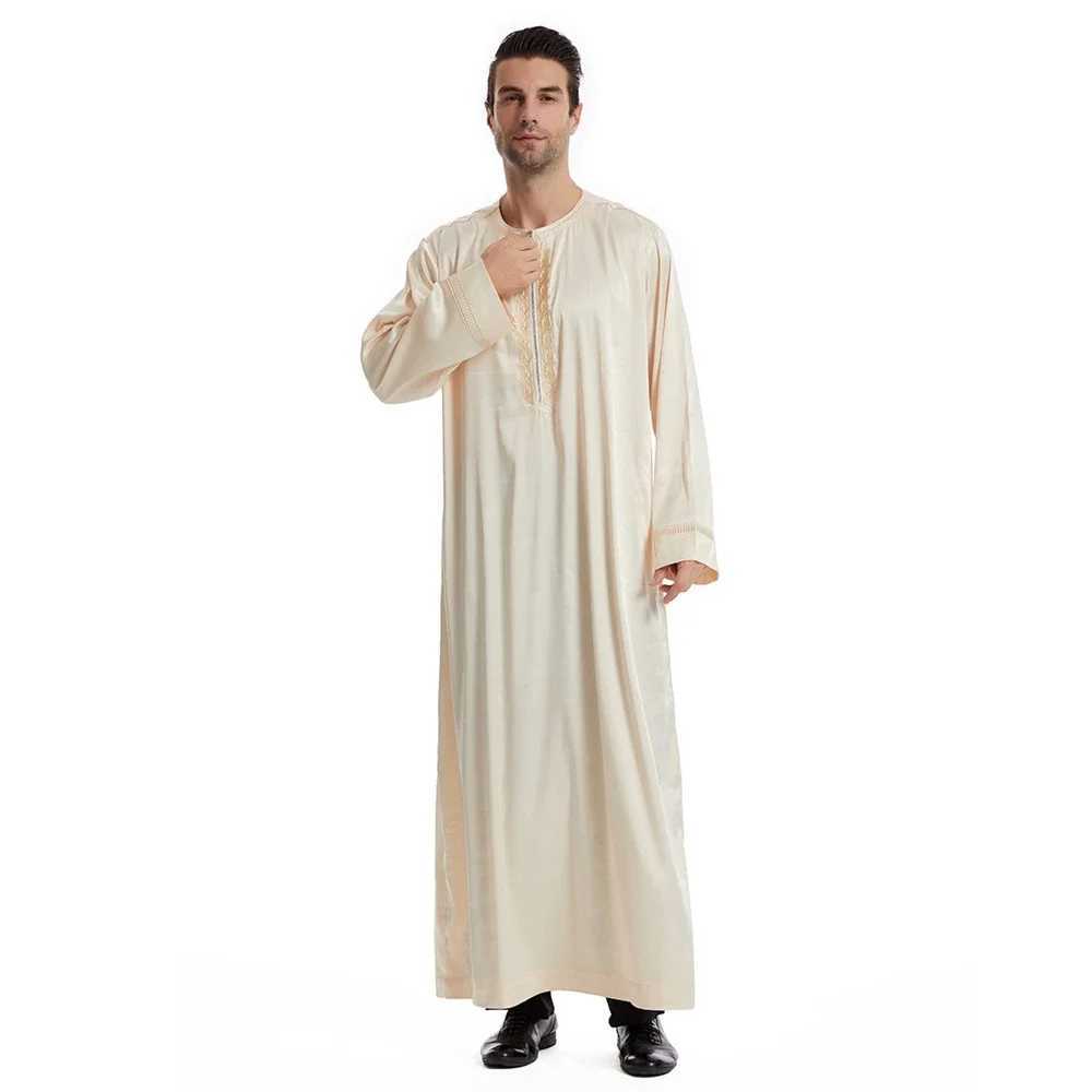 Dubai Turkey Muslim Islamic Men Clothing Zipper Front Robe Maxi Gown Abayas Ramadan Eid Kaftan Abaya Dress Jubba Thobe Costumes X250514