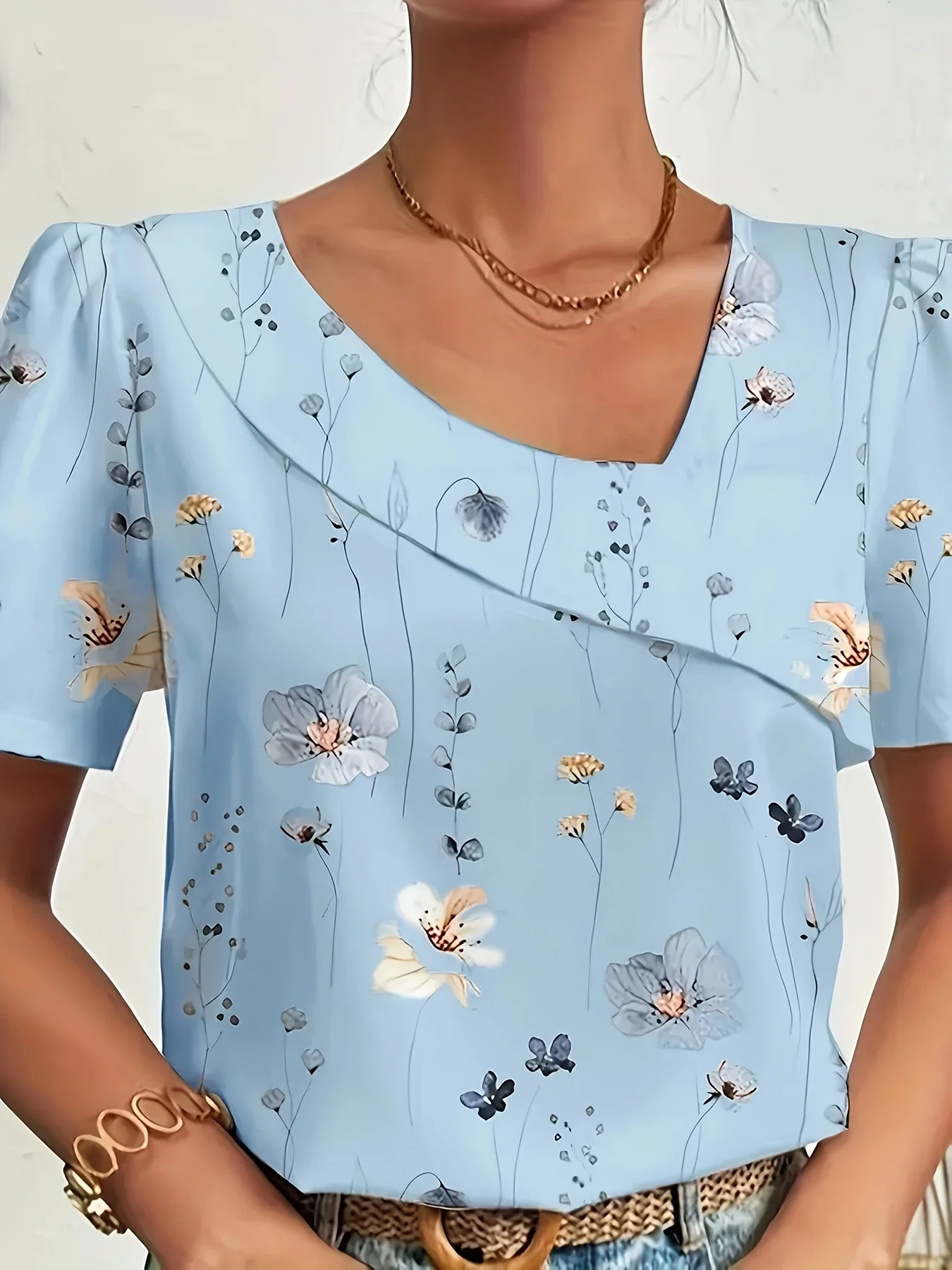Elegant Loose Blouse Woman Fashion Temperament Long Sleeve Shirt Printed Casual Holiday Top 250514