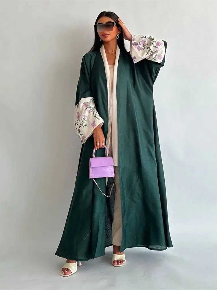 Abayas Muslim Women Open Kimono Abaya Damen Dubai Elegant Luxury Kaftan Modest Dress Islam Caftan Marocain Robe Femme Musulmane X250514
