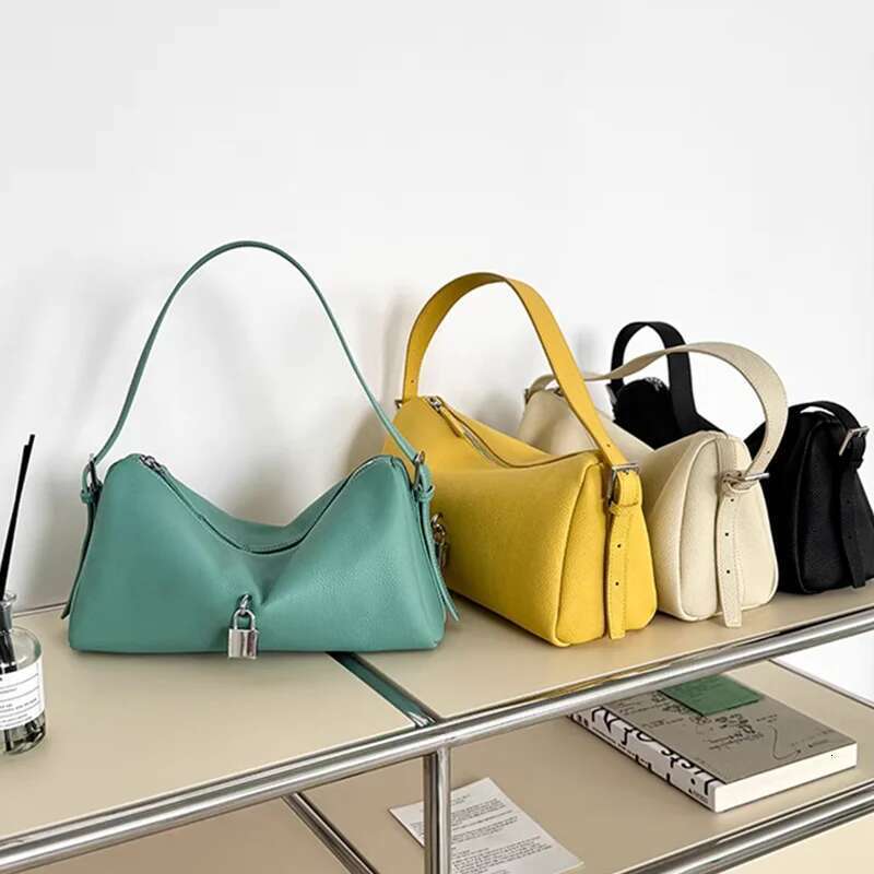 Brand Shoulder High Quality Soft Handbag Versatile Messenger Yellow Genuine Leather Women's Bag