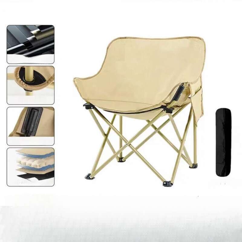 Moon Outdoor Folding Camping Chair Portable Fishing Picnic Sketching Backrest