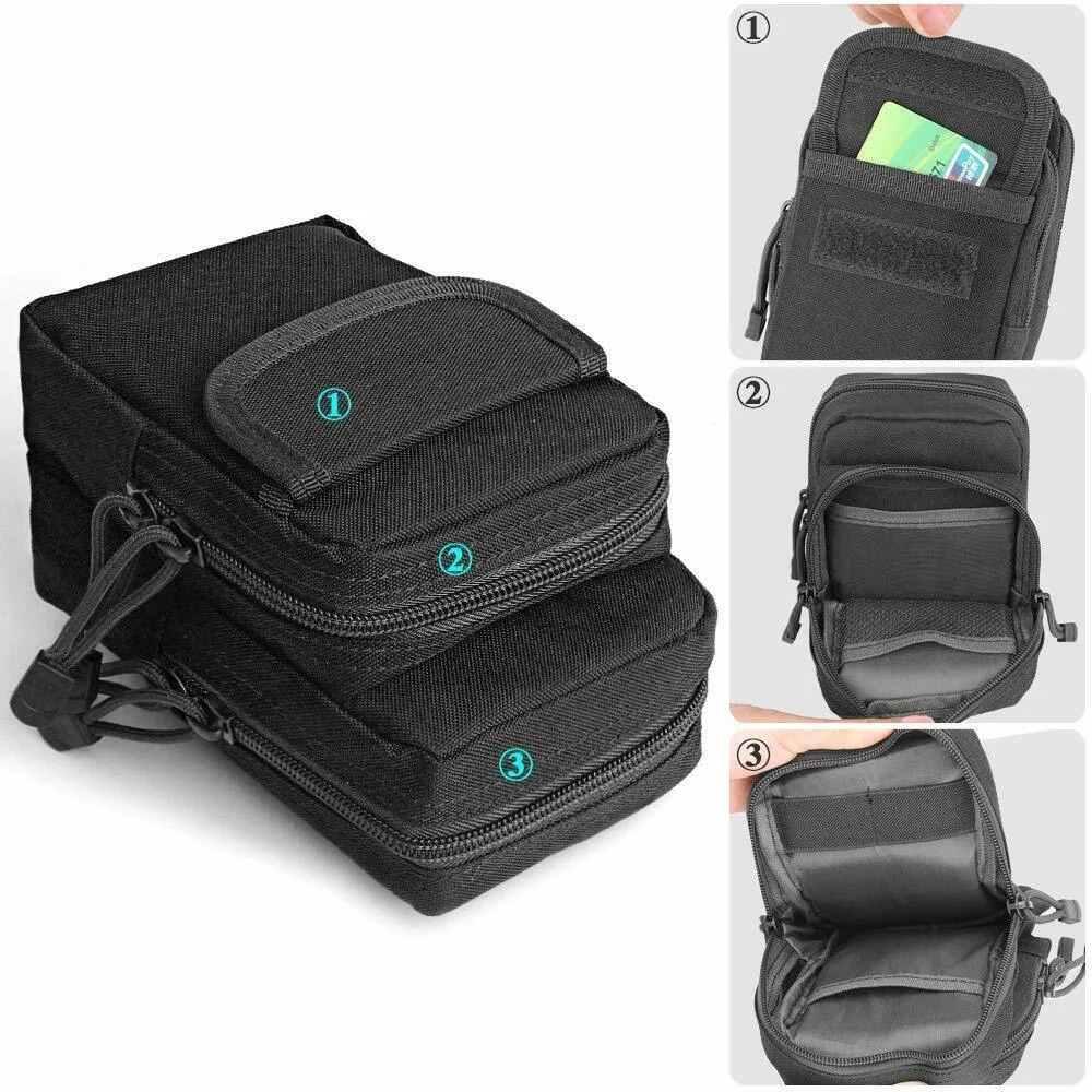 MultiPurpose Molle Pouch Belt Pack Bag Tactical Waterproof Waist Pocket Sports for Outdoor Hiking Compact Phone Storage 250514
