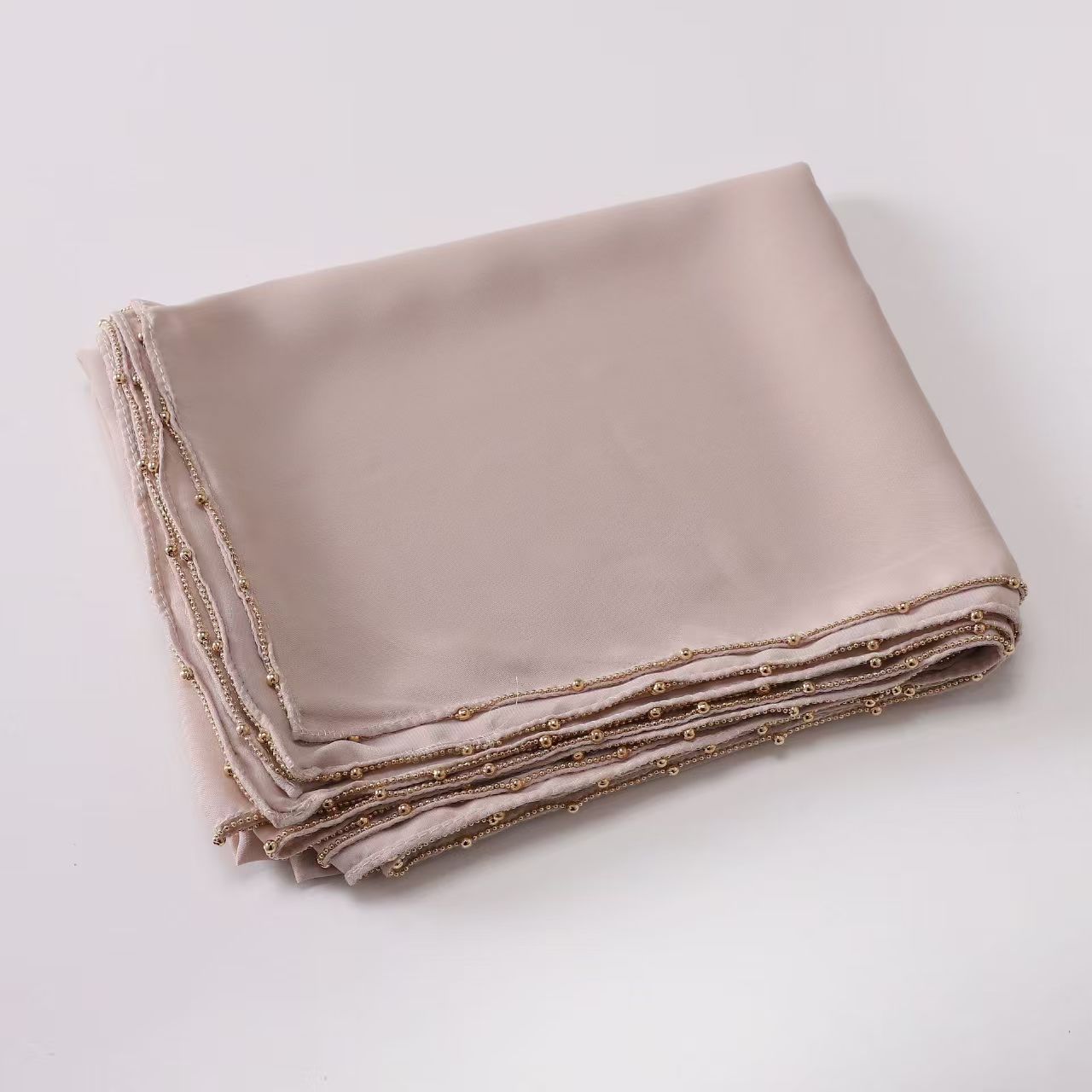 T709 New cross-border pure color silk filament broken card seam metal chain long scarf Hui ethnic scarf scarf