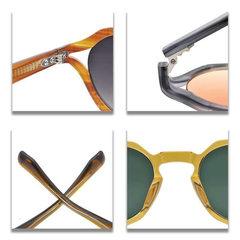 Fashionable circular acetate fiber sunglasses - candy colored glasses with handmade frame design