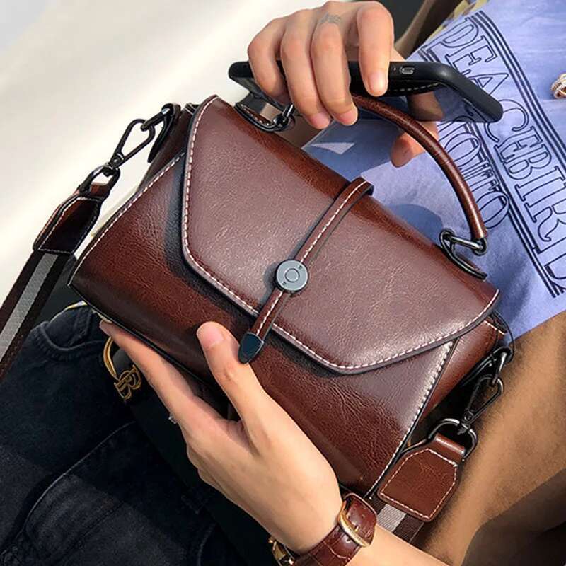 Women's Fashion Handbag Small Phone Shoulder Ladies' Cowhide Leather Purse Messenger Crossbody Bag Versatile