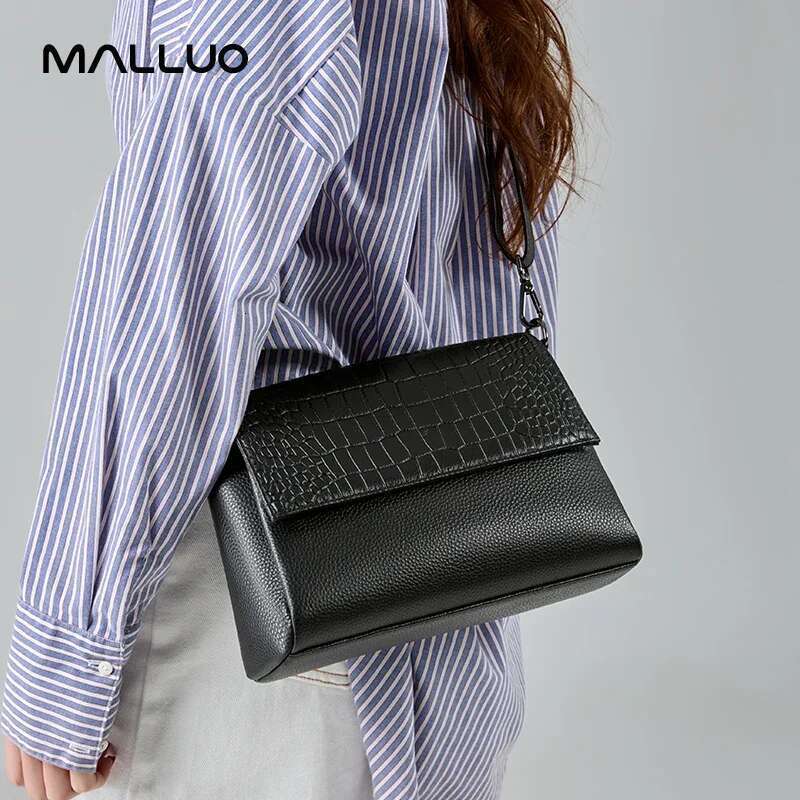 Women's Cowhide Saddle Crocodile Pattern Cow Genuine Leather Underarm Shoulder Handbag Female Retro Messenger Crossbody Bag 250514