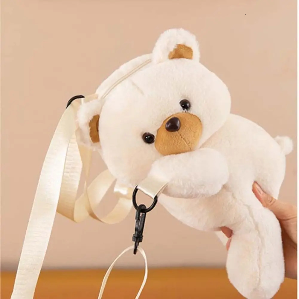 Simple Plush Toy Bear Crossbody Bag Large Capacity Doll Children Backpack JK Lolita Animal Shoulder Bag Lady 250514