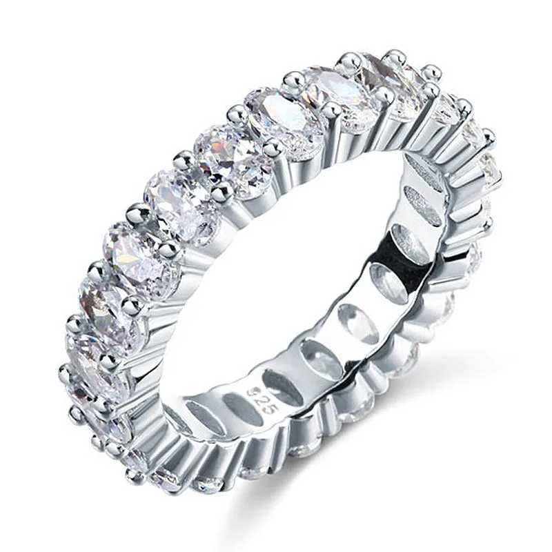 9 Styles Eternity Lab Diamond cz Ring 925 sterling silver Bijou Engagement Wedding band Rings for Women men Charm Party JewelryXJ250514