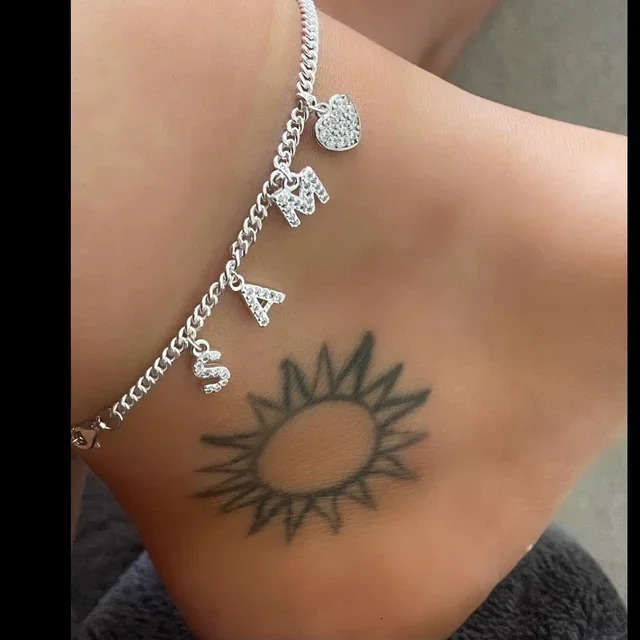 DOREMI 3mm Cuban Custom Crystal Name Anklet Personalized Custom Name Anklets For Women Foot Ankle Bracelet On The Leg Jewelry 250513