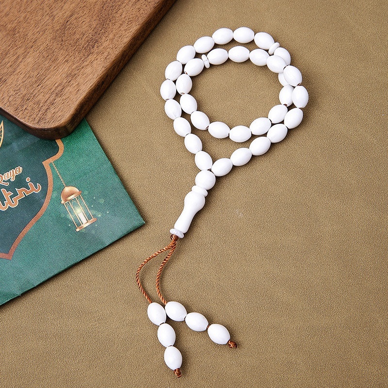 33 Muslim Tabiha Islamic daily prayer beads, straight hair