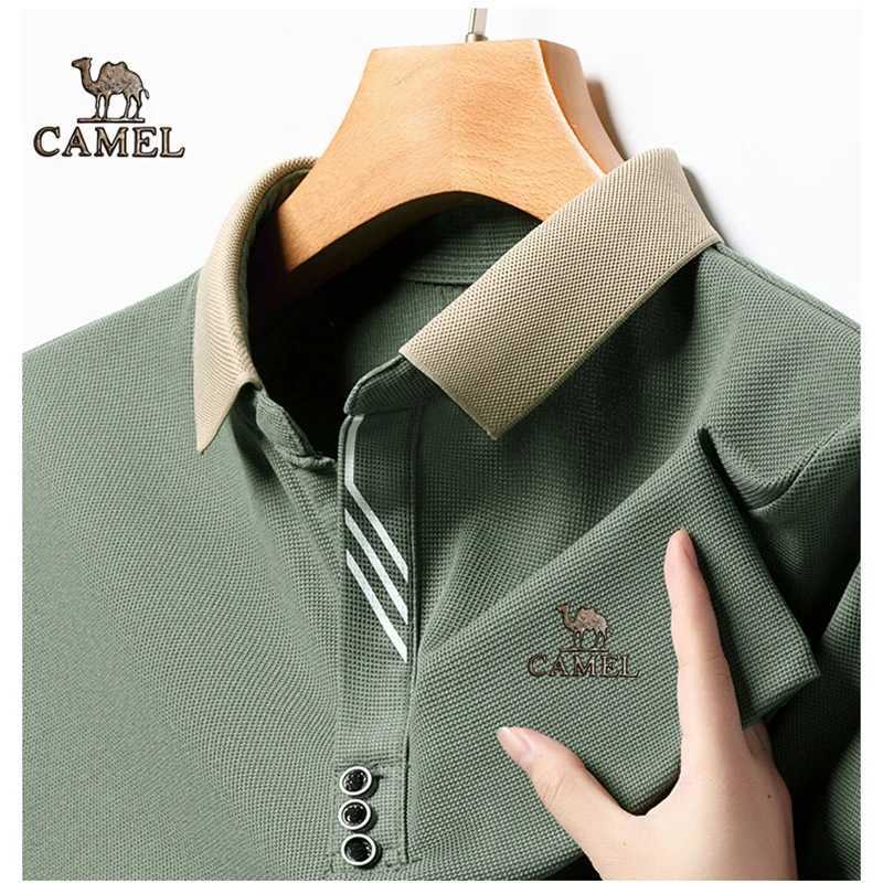 Camel Gold Label New 2024 Summer New Mens Polo Shirt Light Mature Casual Solid Color Middle aged Business Polo Neck Breathable X250514