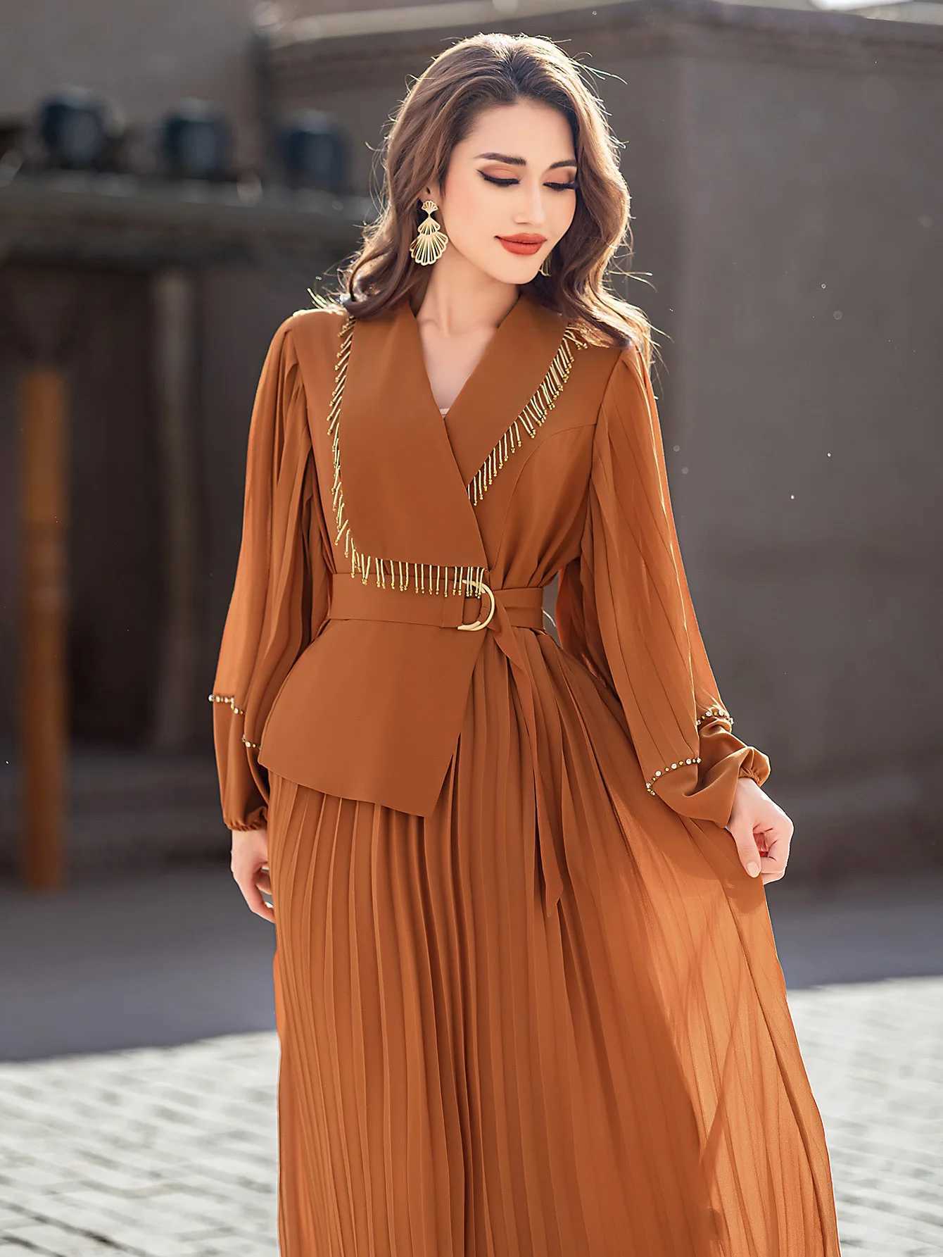 Pleated Dress for Women Abaya Eid Elegant Party Long Dresses Muslim Caftan Robe Jalabiya Ramadan Dubai Kaftan Vestidos Largos X250514