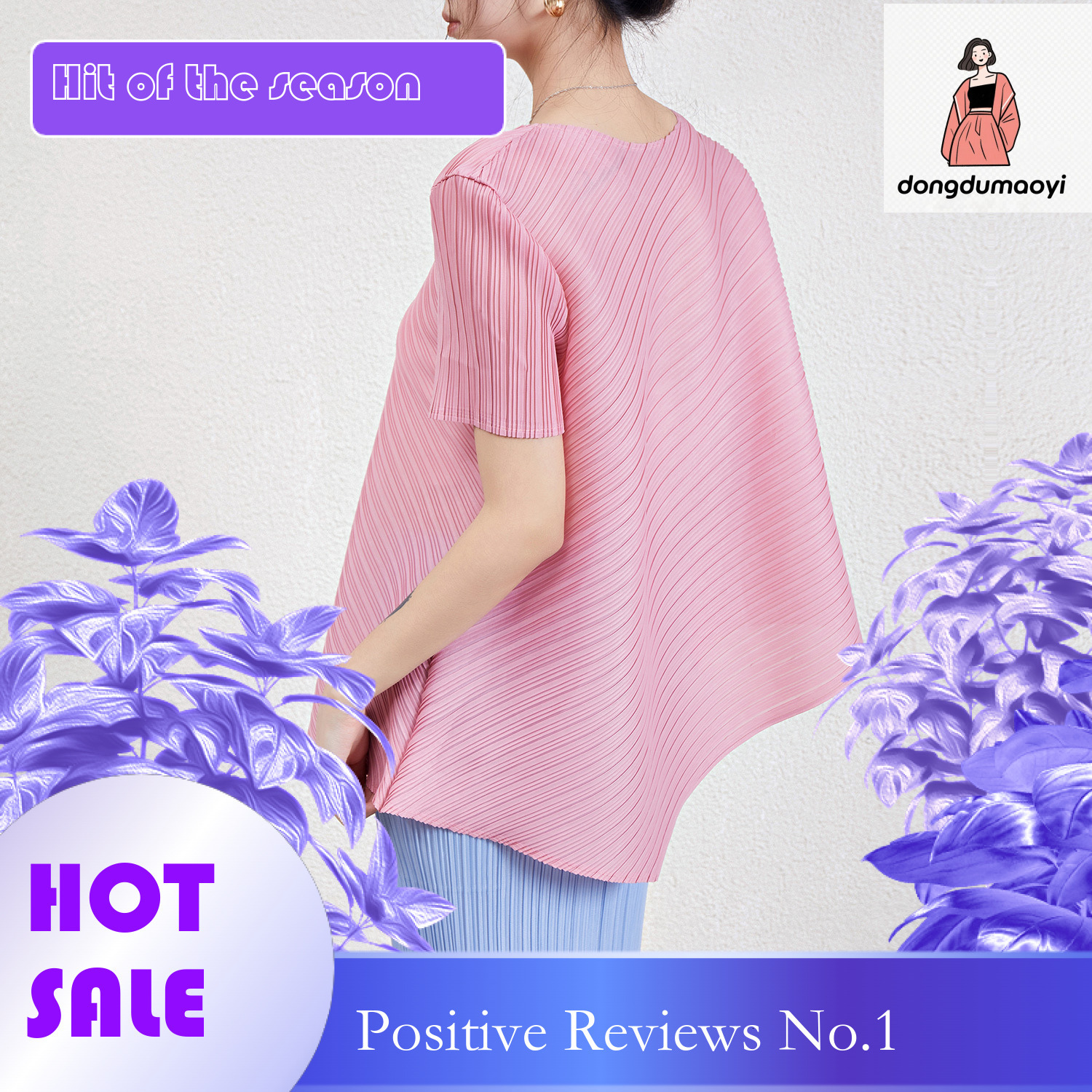 dongdumaoyi Folded women's summer thin solid color versatile casual breathable irregular hem pullover short sleeved T-shirt