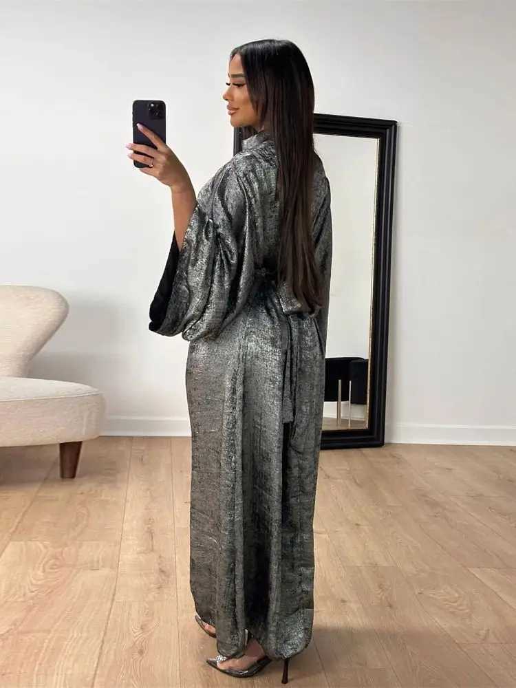 Ramadan Satin Shimmer Abaya Damen Dubai Luxury Islam Muslim Kaftan Dresses Ka Abayas For Women Robe Musulmane Femme Vestidos X250514