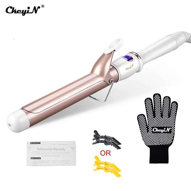 CkeyiN 32mm 38mm Electric Curler for Women Professional Ceramic Curling Iron Adjustable Temperature Hair Styling Tool