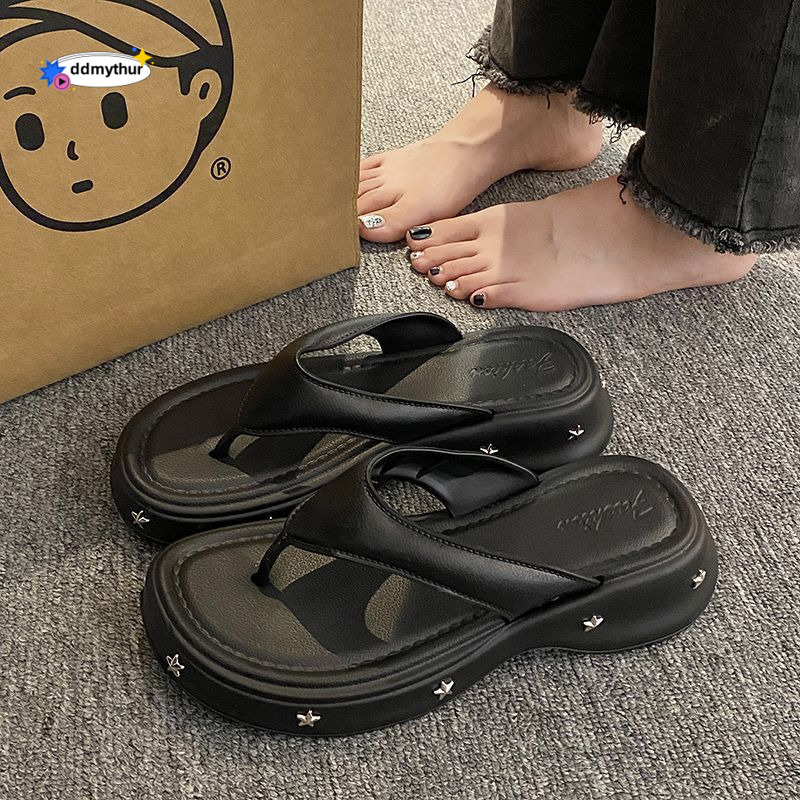 New clamp foot for women Y2 style fashionable home, indoor bathroom, shower, simple and comfortable flip flops ddmythur