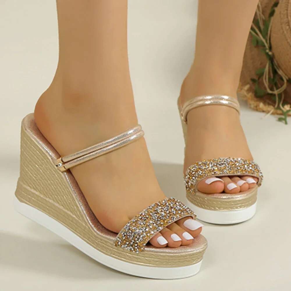 Summer for Wedges High Heels Slides Women Designers Shoes Platform Sandals Outdoor Slippers