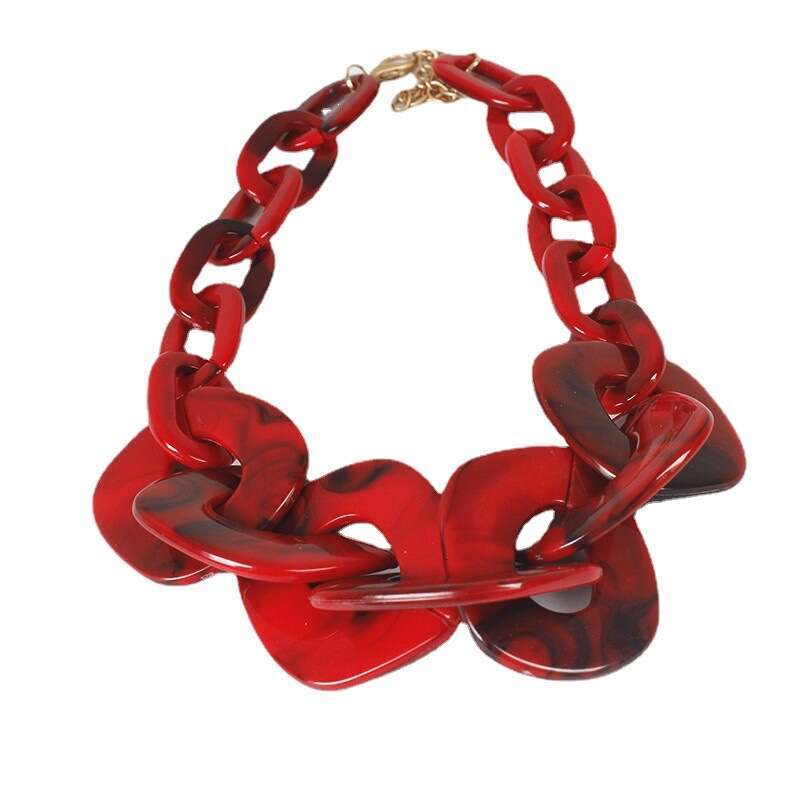 Exaggerated versatile short piece collarbone chain women's acrylic necklace high-end accessory