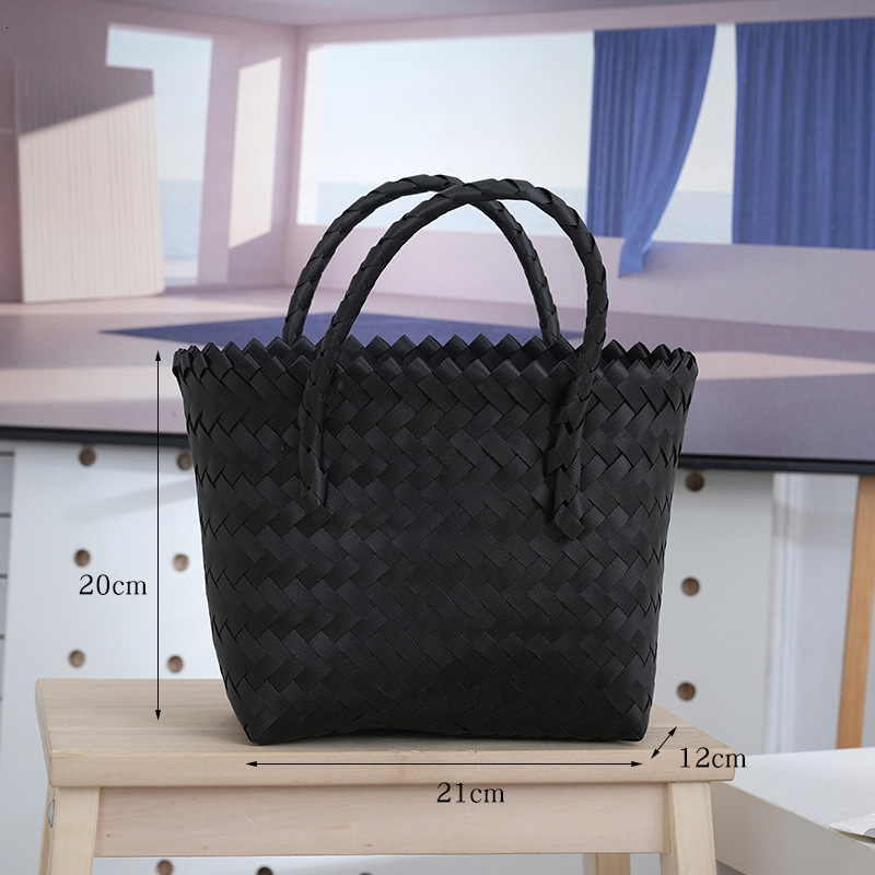 2025 New Handbag Fashion Simple Beach Vacation Straw Bag Designer Women's New Woven Handbag Imitation Vine Weaving Festival Gift Vacation Bag