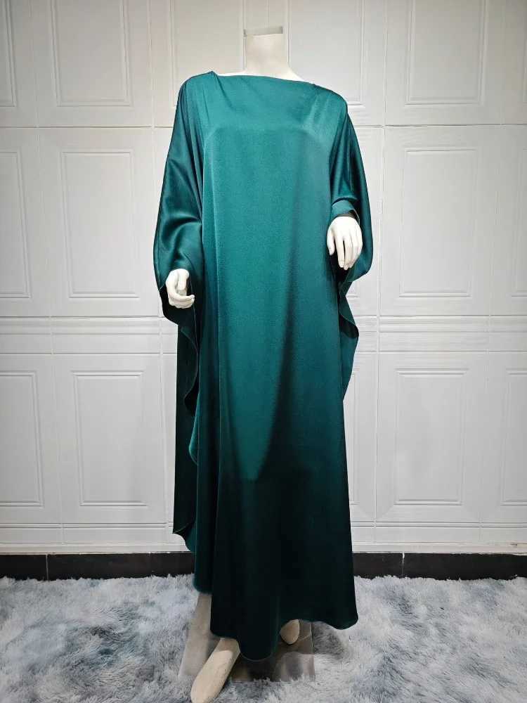 Eid Muslim Dress for Women Bat Slve Satin Jalabiya Abaya Morocco Party Dresses Ramadan Kaftan Islam Dubai Arab Long Robe 2024 X250514