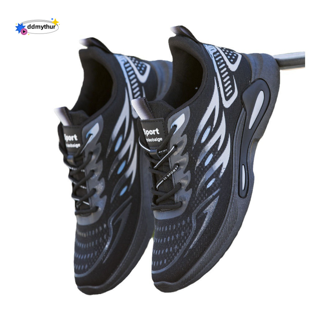Summer new ice silk breathable sports leisure men with soft soles, anti slip and lightweight running shoes for students ddmythur