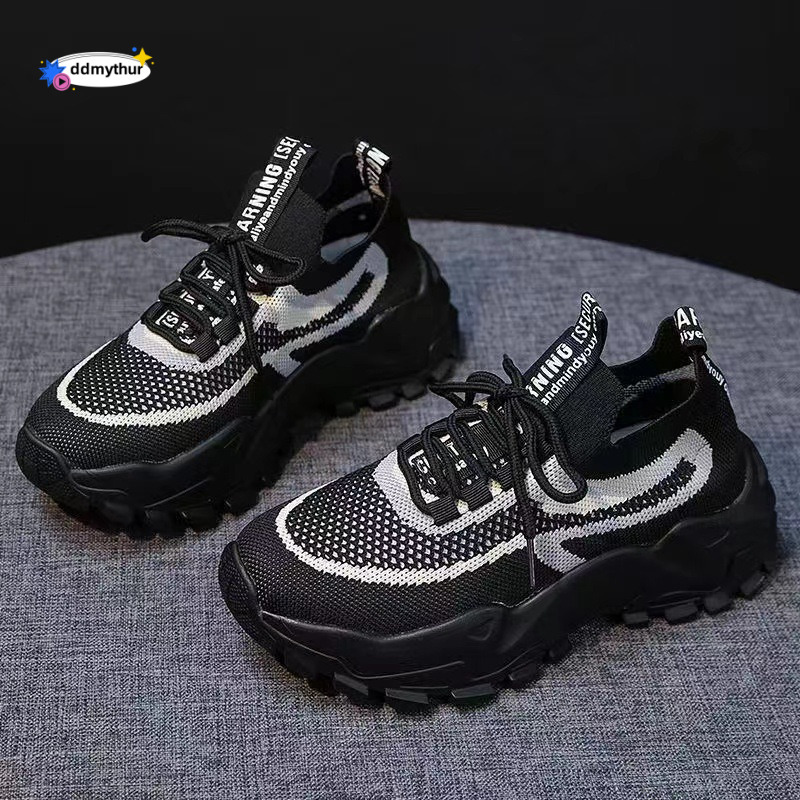 New Korean Fashion Versatile Women's Dad Running and Sports Popular on the Internet Lightweight Casual Anti slip Soft Sole Single Shoes
