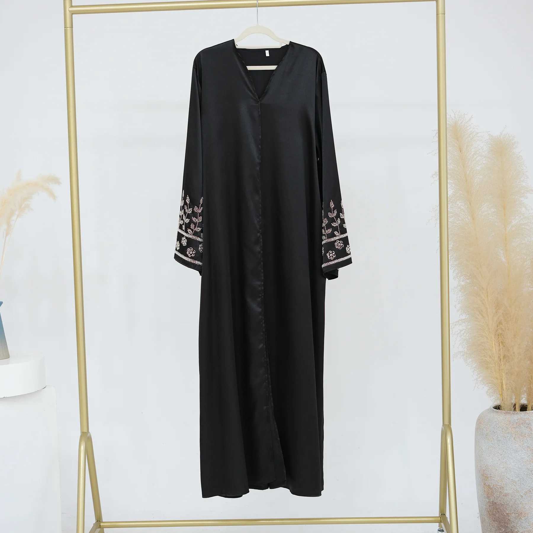 2024 Middle East Pearl Muslim Cardigan for Women Ramadan Dubai Abaya Dress Luxury Islam Party Jalabiya Turkey Moroccan Kaftan X250514