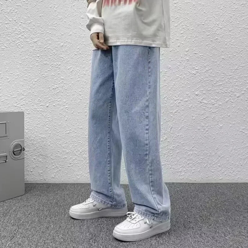 2025 Men Baggy Casual Jeans Male High Street Straight Leg Denim Pants American Classic Retro Summer Casual Long Trousers 250513